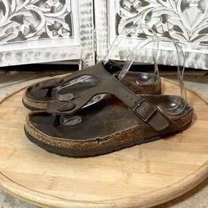 Birkenstock Women’s Betula Sandals Slides Brown Leather Size 38 Hippie Festival
